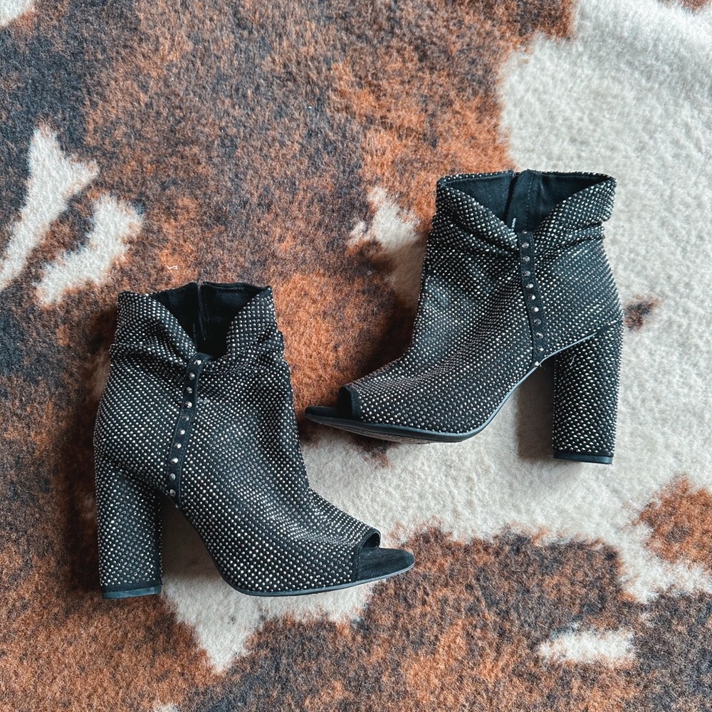 Gianni Bini Black Studded Ankle Booties